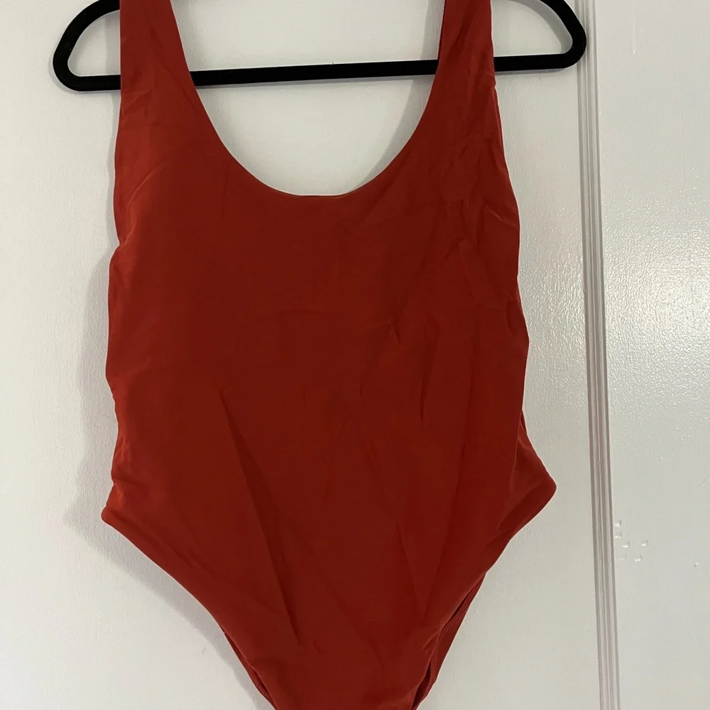 Burnt Orange Scoop Back Aerie One Piece - Picture 4 of 7